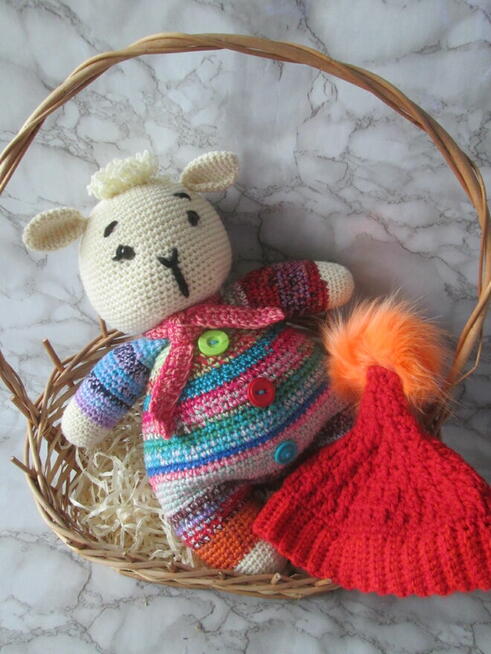 Zabawka amigurumi*Pluszak*Kolorowa Owieczka bobas*Handmade