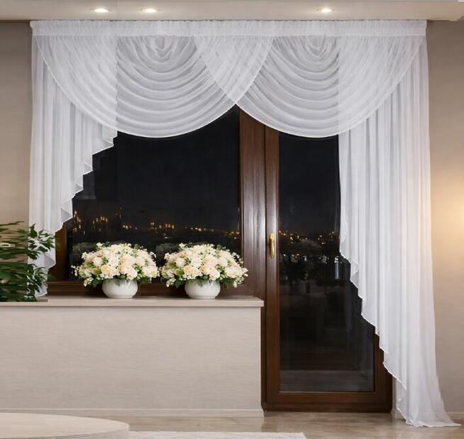 Firany na balkon, firany na taras, szyte firany z woalu,