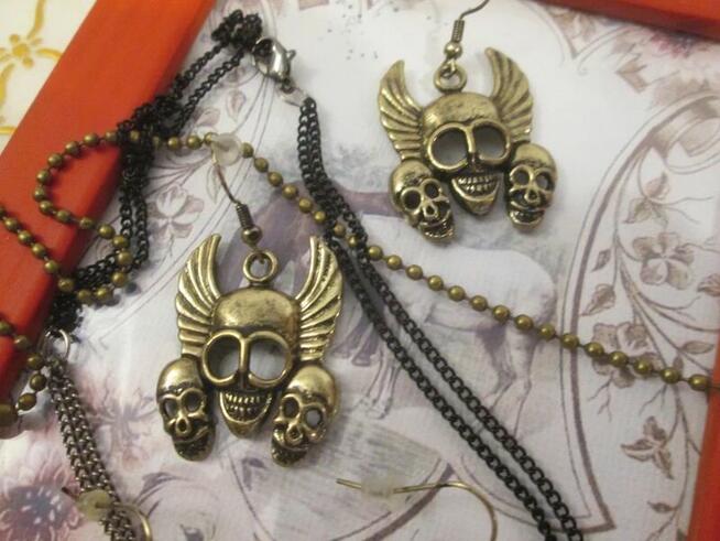 Zestaw biżuterii alternative gothic*Nowa* Czaszki *6 element