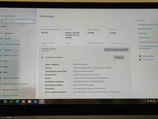 Lenovo Carbon 7 GEN ThinkPad X1 i5 16 GB RAM 256 GB SSD 2K e