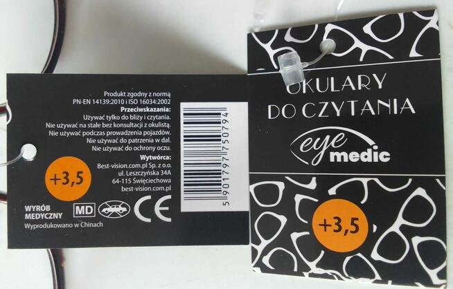 Okulary do czytania +3.50 EyeMedic Wyrób medyczny Różnewzory