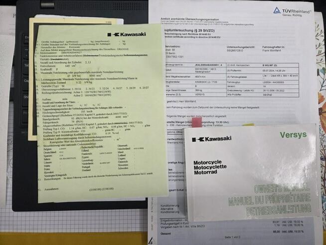 Kawasaki VERSYS 650 VERSYS 650 R 2006 ABS Raty Transport 2X KUFRY Niemiecki TUV 2025