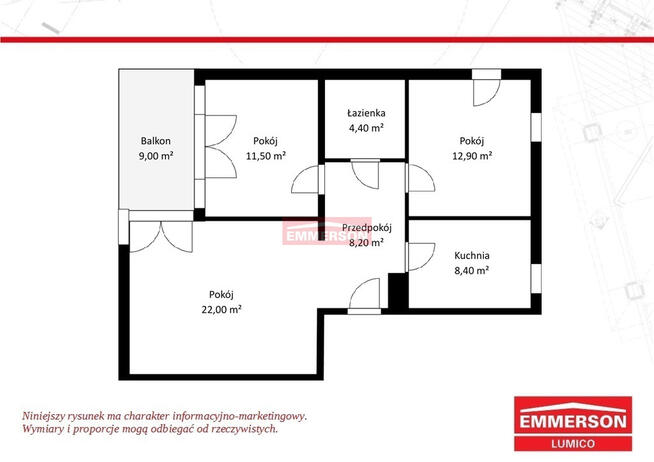 Dobry rozkład, osobna kuchnia, infrastruktura ENG