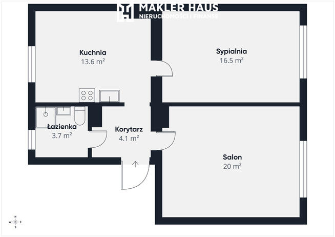 Mieszkanie 58 m² | 2 pokoje | I piętro | dwustronn