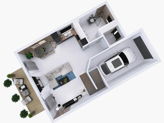 Bliźniak, 4 pokoje, salon.