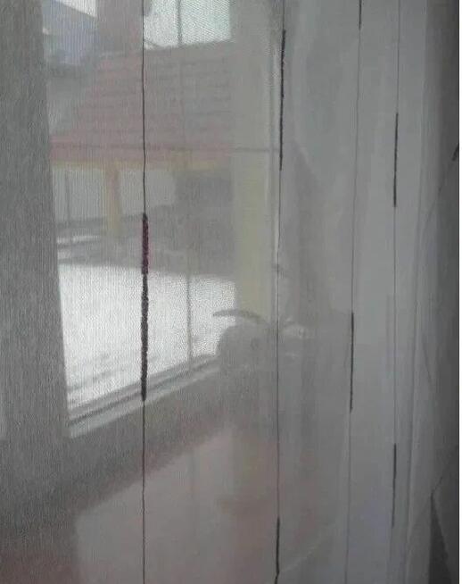 Biała w prążki wrzos (fiolet) wys 300 x 160 cm firanka siate