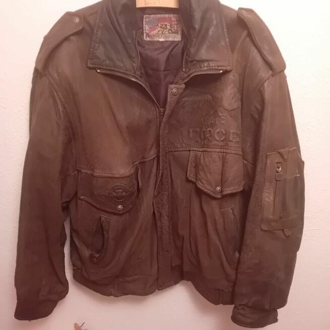 Kurtka skórzana, męska. Styl pilota amerykańskiego. XL.