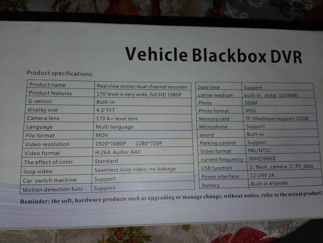 Kamerka samochodowa lusterko