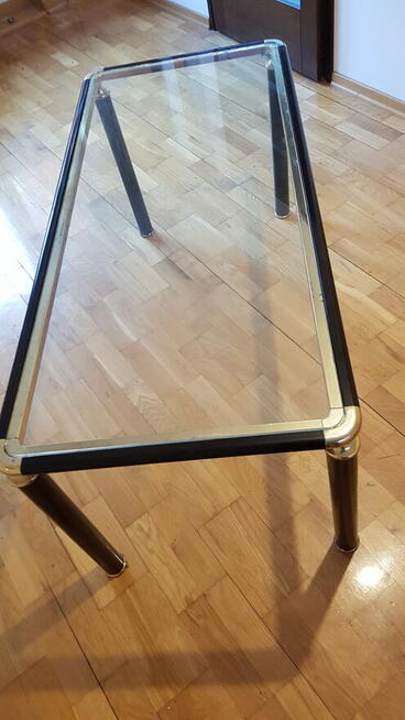 Stolik metalowy z szybą