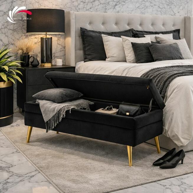 Ławka pikowana ze schowkiem GG-2 do przedpokoju i salonu