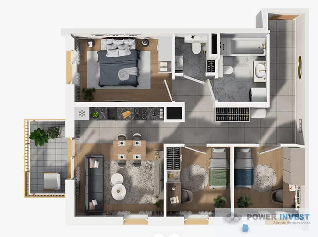 Janse, słoneczne, 4-pokojowe z balkonem, Bociana