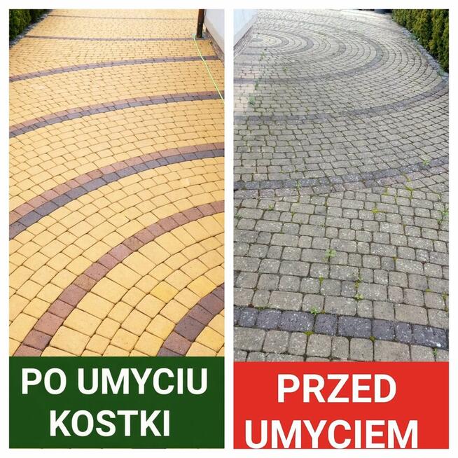 Mycie kostki brukowej.