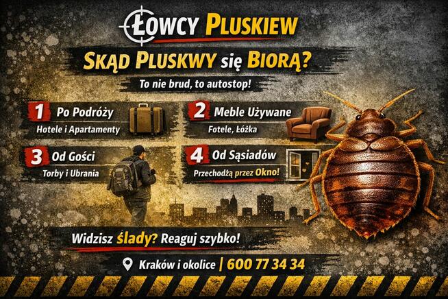Łowcy Pluskiew profesjonalne usuwanie pluskiew