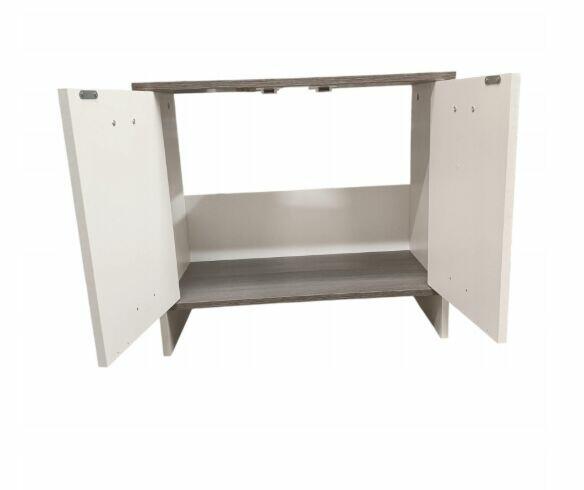 Szafka pod umywalkę trendteam California biała srebrny dym