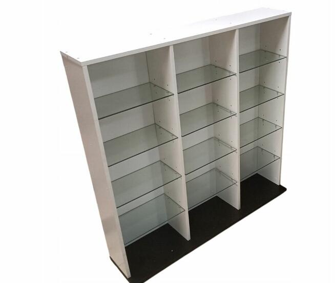 Regał na płyty 500 CD DVD 102cm ZŁOŻONY Biały Szkło