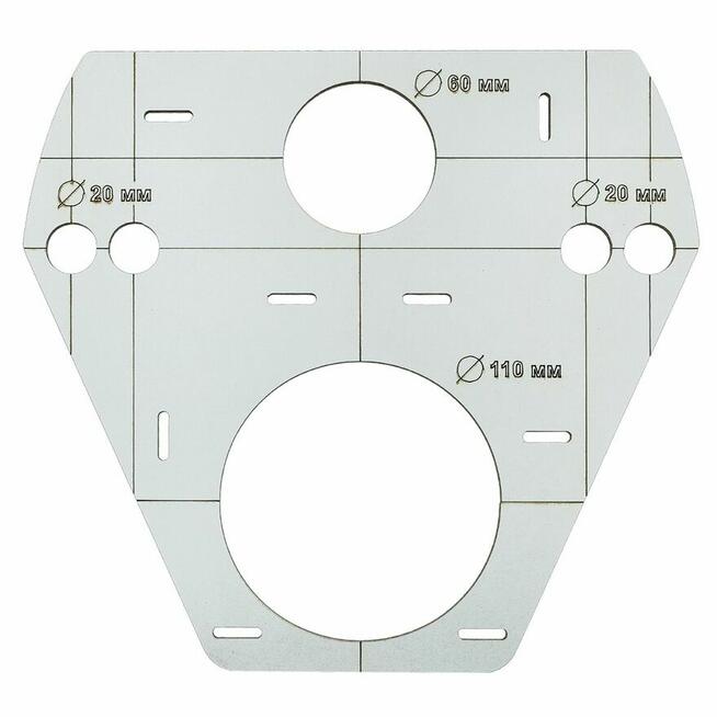 Szablon wzornik znacznik otworów stelaż geberit WC SENDI