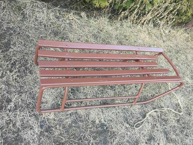 Mocne Sanki Metalowe drewniane brązowe