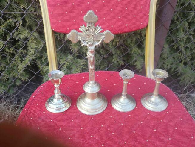 Komplet Kolędowy Krzyżyk Świecznik krzyż Krzyżyk krucyfiks