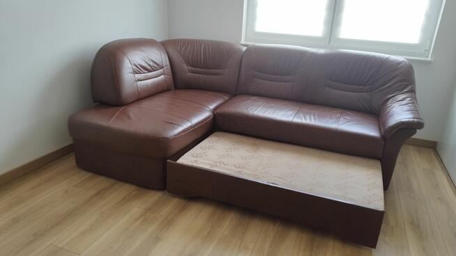Skórzany narożnik ETAP SOFA z funkcją spania + pojemnik na p