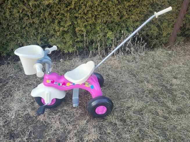 Rowerek Trójkołowy Junior z pchaczem + Koszyk