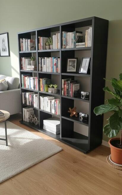 Regał na płyty 500 CD DVD 102cm ZŁOŻONY Czarny