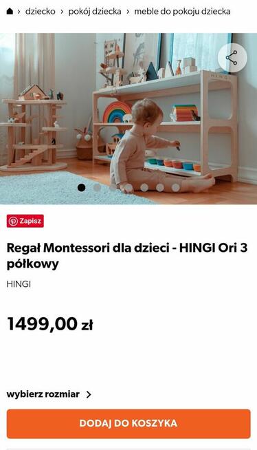 Regał Montessori dla dzieci - HINGI Ori 3 półkowy