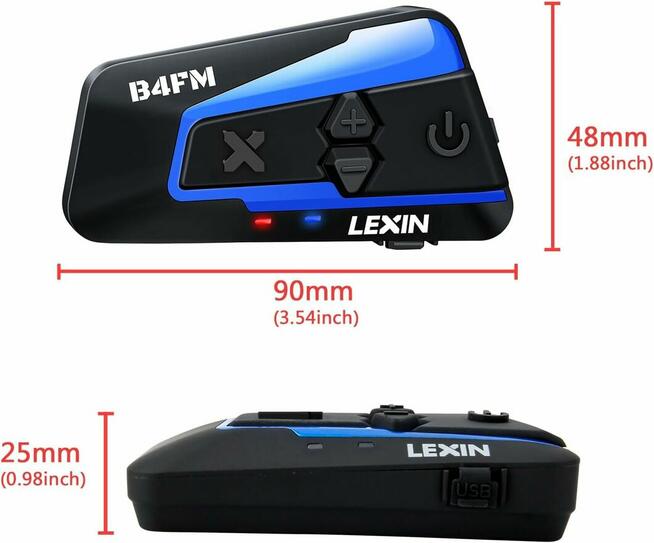 2x Interkom motocyklowy Lexin LX-B4FM interkom na dwa kaski