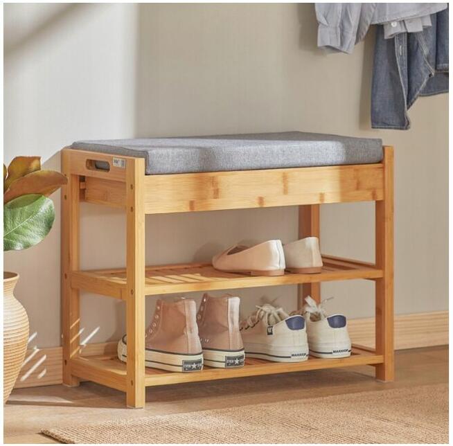 Bambusowa Ławka na Buty z Siedziskiem ZŁOŻONA