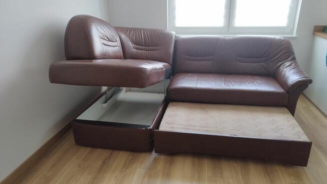 Skórzany narożnik ETAP SOFA z funkcją spania + pojemnik na p