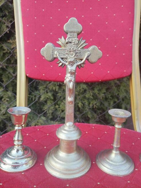 Komplet Kolędowy Krzyżyk Świecznik krzyż Krzyżyk krucyfiks