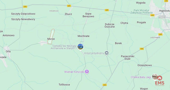 Działka rolna Morze gm. Czyże,