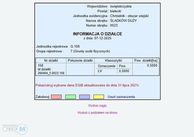 Działka rolna Śladków Duży Śladków Duży