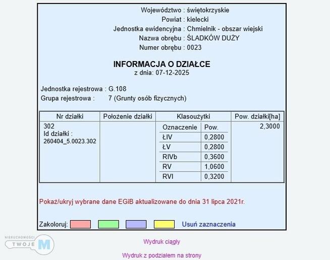 Działka rolna Śladków Duży Śladków Duży