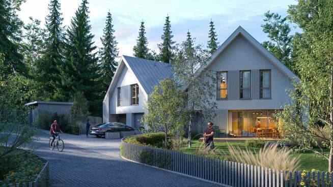 Dom na zamkniętym osiedlu w zielonym Otominie