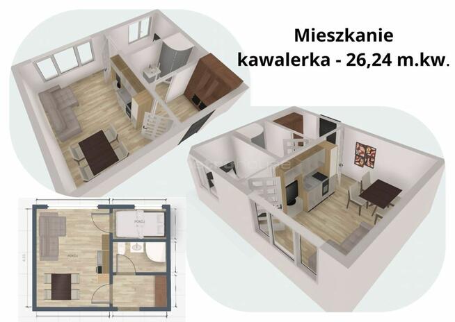 Kawalerka 26 m² z sypialnią ul.Starowiejska Elbląg