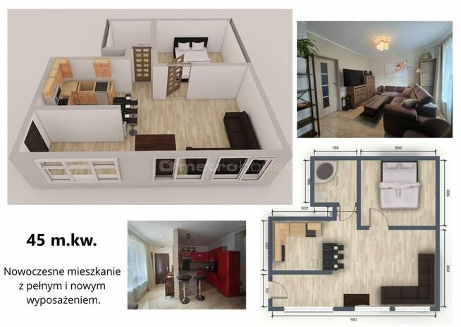 2 pokoje w Pieniężnie wysoki standard, 45m.kw.