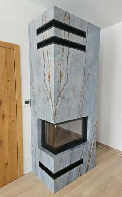 Kominki- okładziny z granitu, marmuru, konglomeratu i spieku