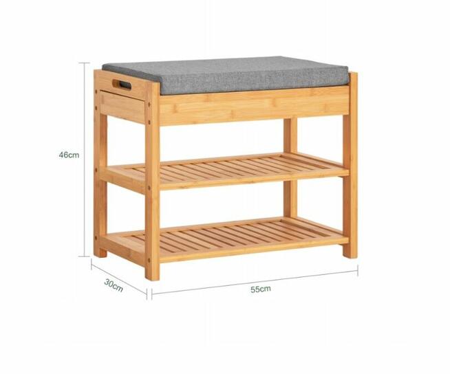 Bambusowa Ławka na Buty z Siedziskiem ZŁOŻONA