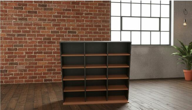 Regał na płyty 500 CD DVD 102 cm czarny loft stojący