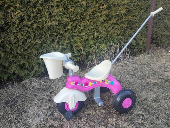 Rowerek Trójkołowy Junior z pchaczem + Koszyk