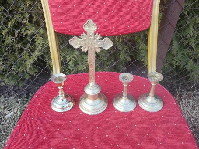 Komplet Kolędowy Krzyżyk Świecznik krzyż Krzyżyk krucyfiks
