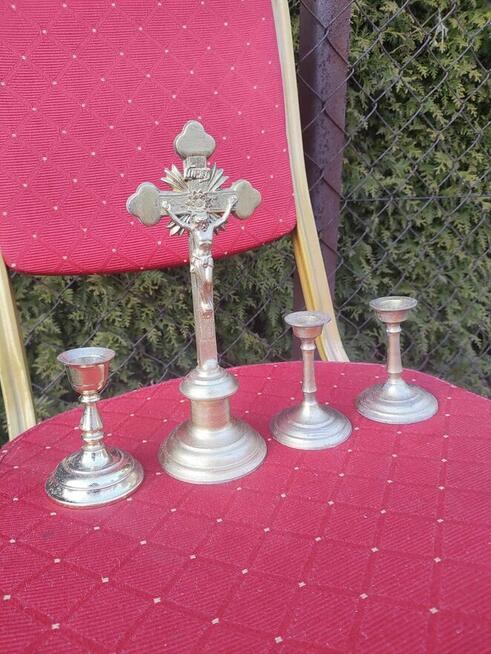 Komplet Kolędowy Krzyżyk Świecznik krzyż Krzyżyk krucyfiks