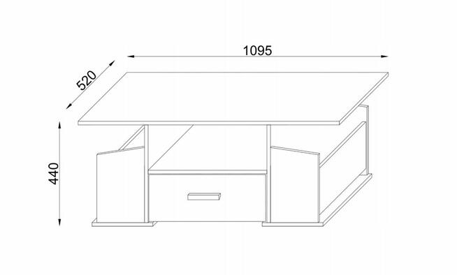 Stolik Kawowy Ława Junata Dąb Sonoma Biały 110cm ZŁOŻONY