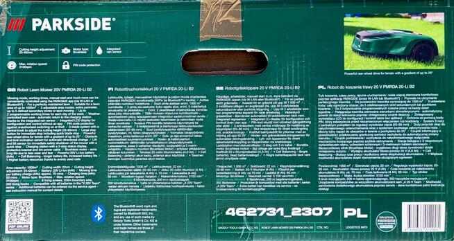 Nowa kosiarka robot Parkside PMRDA 20-Li B2 + garaż PUMRG A1