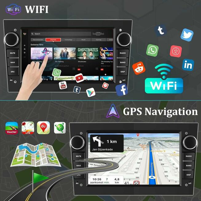 CAMECHO Radio Android 13 1+32GB Opel, Kamery, Navi, BT