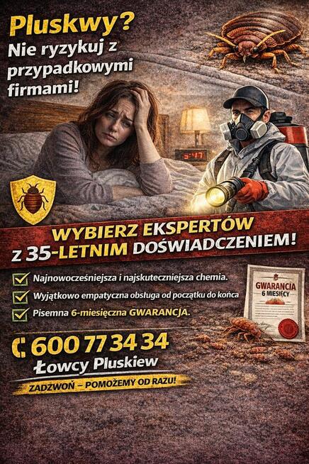 Łowcy Pluskiew profesjonalne usuwanie pluskiew