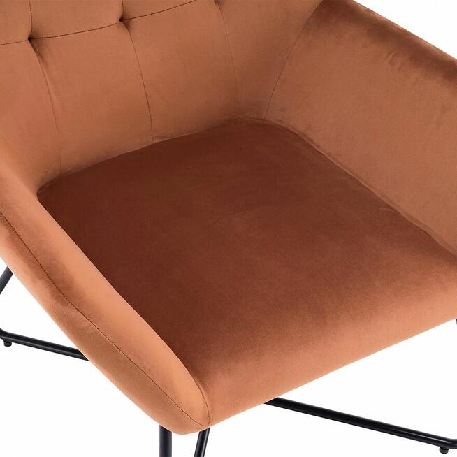 Fotel Turio Welurowy Spalona Pomarańcza Aksamitny Salon Loft