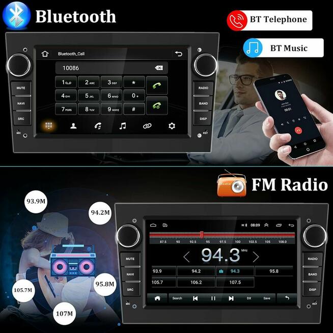 CAMECHO Radio Android 13 1+32GB Opel, Kamery, Navi, BT
