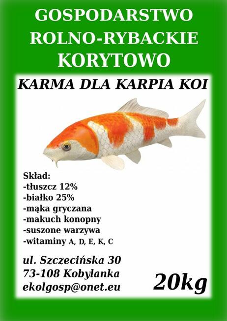 Karma pasza dla ryb karp koi pstrąg jesiotr