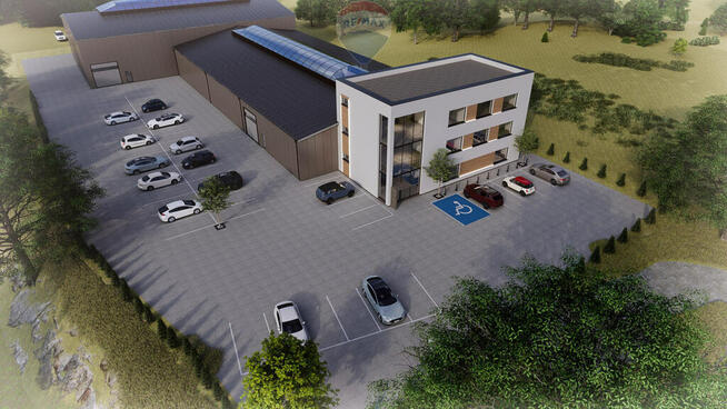 Działka, pozwolenie na 2 hale i biurowiec